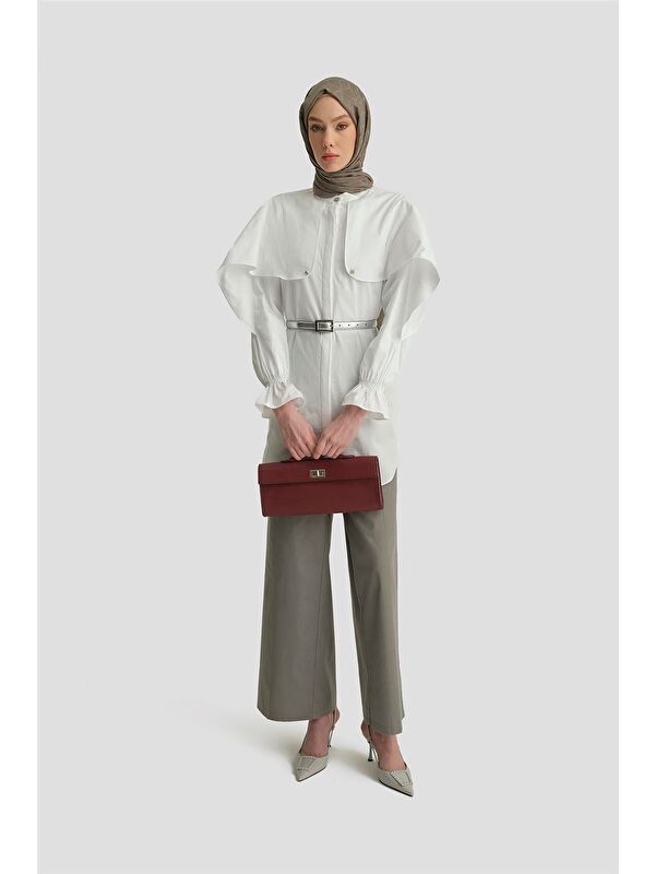ARMİNE Yüksek Bel Palazzo Pantolon 25Y2812 Gri