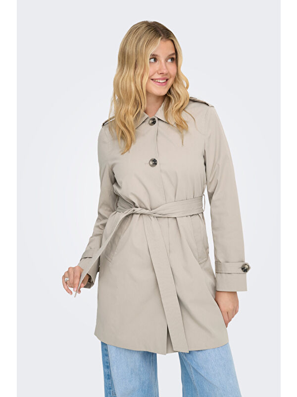 Only Onldisa Regular Fit Düğmeli Klasik Yaka Kadın Trençkot 15369028