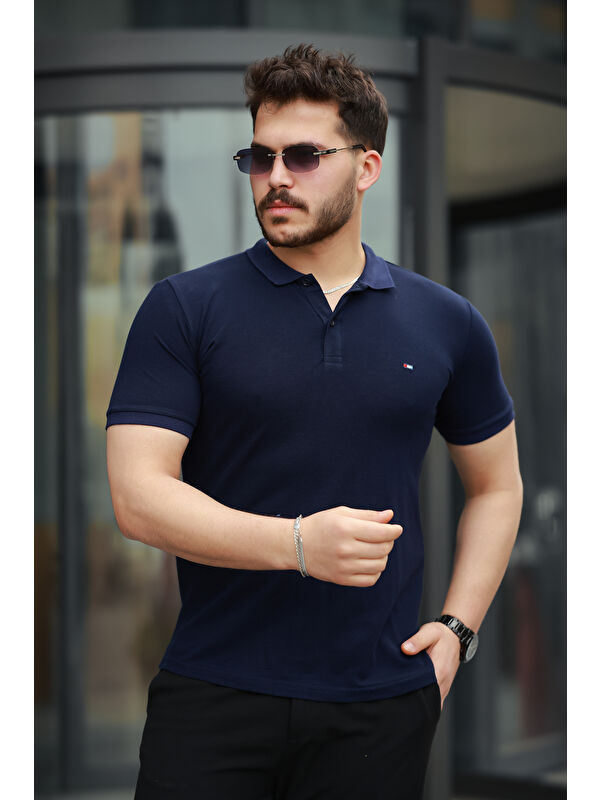 Comstar Erkek Kıvrılmaz Polo Yaka Cepsiz Slim Fit Dar Kesim Tişört