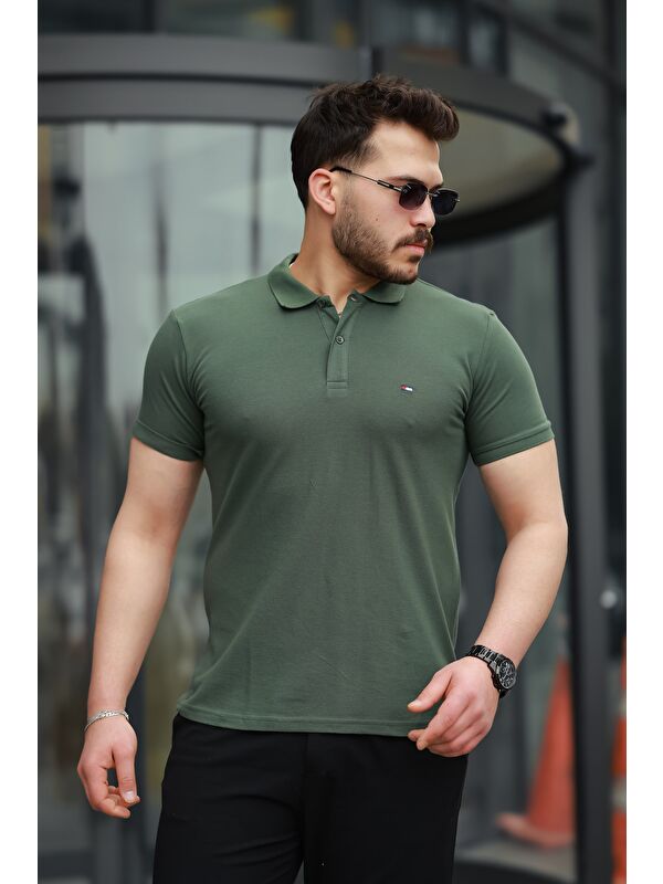 Comstar Erkek Kıvrılmaz Polo Yaka Cepsiz Slim Fit Dar Kesim Tişört