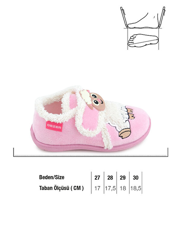 Kışlık Cırtlı Ayarlanabilir Rahat İç Taban Kız Çocuk Panduf Ayakkabı - Görsel 5