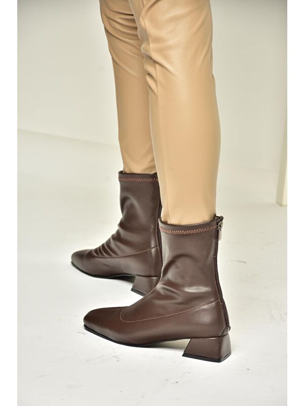 T6427490 Kahverengi Kadın Bot - Görsel 5