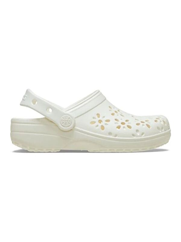 Crocs Classic Floral Cut Out Clog Kadın Beyaz Terlik 210927