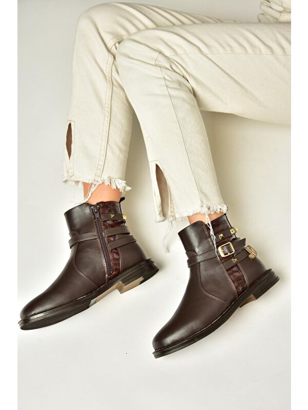 T3121247 Kahverengi Kadın Bot - Görsel 4