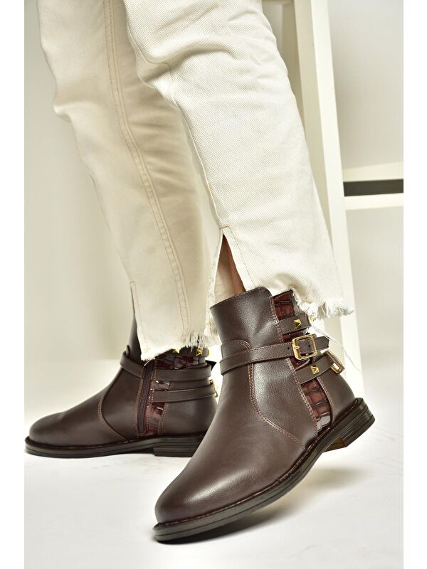 T3121247 Kahverengi Kadın Bot - Görsel 5