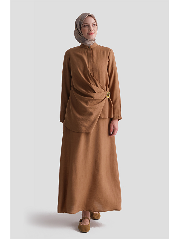 ARMİNE Aksesuar Detaylı Takım Camel
