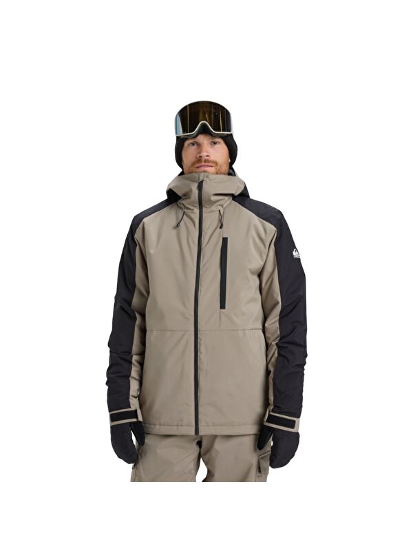 Quiksilver Mission Printed Block  Yeşil Snowboard Ceketi Erkek Kayak ve Kar Montu