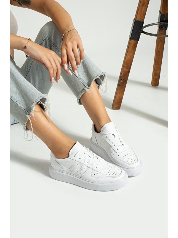 Hakiki Deri Olgea Beyaz Kadın Ayakkabı - Görsel 3