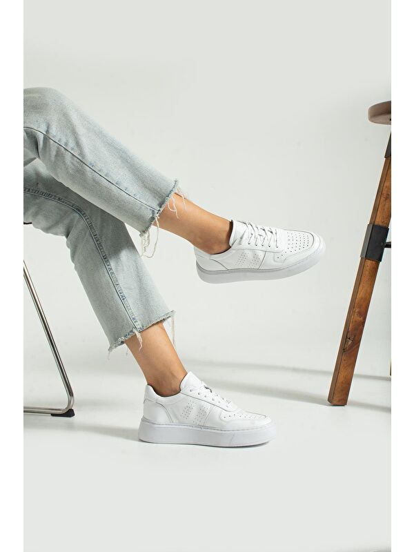 Hakiki Deri Olgea Beyaz Kadın Ayakkabı - Görsel 4