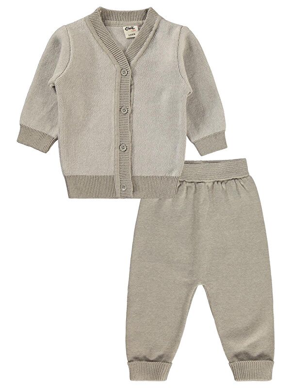 Civil Baby Hırkalı 6-18 Ay Takım - Gri 6-9 Ay