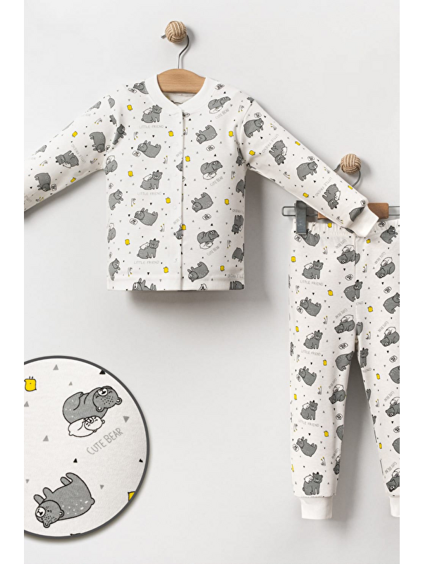 Cantoy Erkek Çocuk  Baskılı Pamuklu 2'Li Pijama Takımı