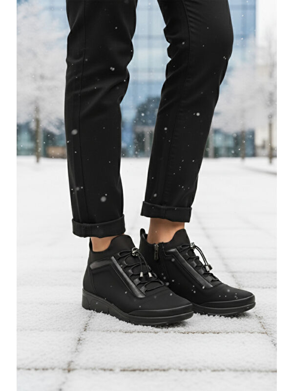 Siyah Soğuğa Dirençli Kaymaz Taban Kadın Bot 293113 Z - Görsel 4