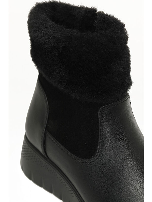 105657.Z5PR Siyah Kadın Dolgu Topuk Bot - Görsel 8