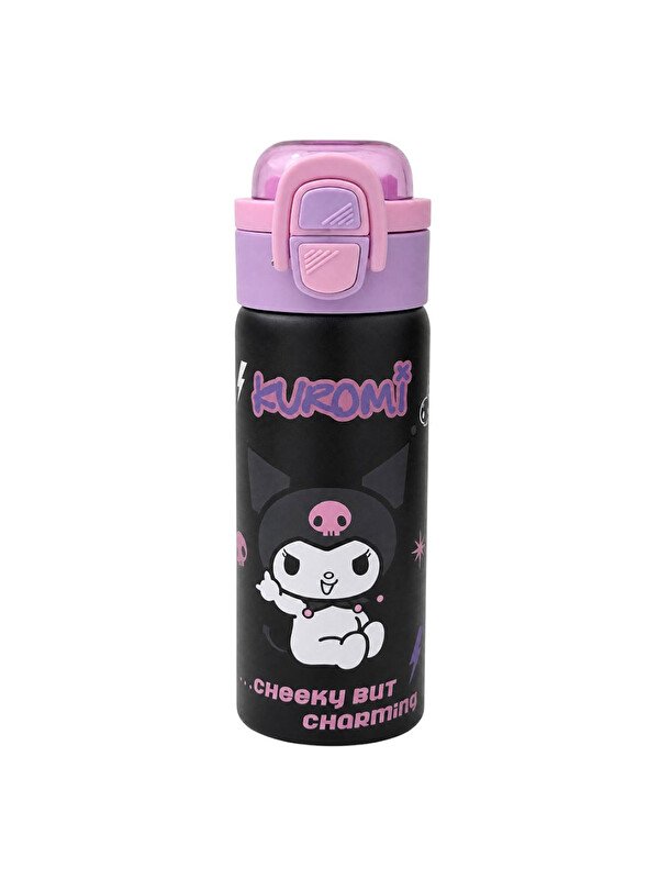 Kuromi Çift Fonksiyon Kapaklı Çelik Matara 600Ml 3828