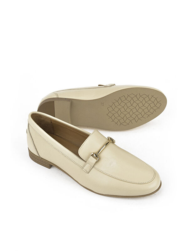 Hakiki Deri Kadın Ayakkabı 1511033Z483083 Krem - Görsel 5