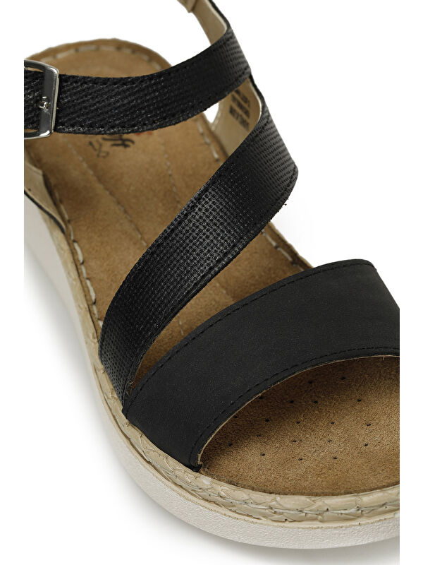 166945.Z5FX Siyah Kadın Düz Sandalet - Görsel 8