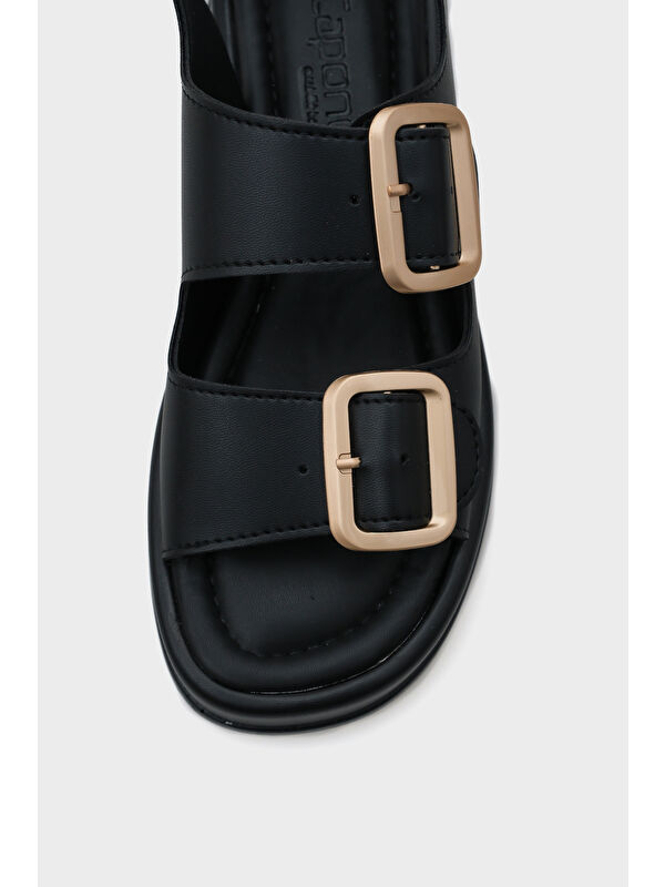 Denice Dolgu Topuklu Çift Bantlı Tokalı Kadın Sandalet - Görsel 5