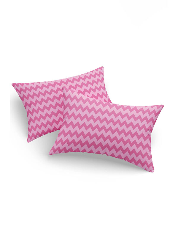 UPSTYLE %100 Pamuk Yastık Kılıfı Enlora 2'li Set Zarif Flamenco Deseni Pembe 50x70 cm
