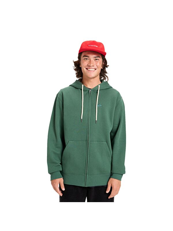 Quiksilver Salt Water Zip Hoodie Yeşil Erkek Fermuarlı Sweatshirt Hırka