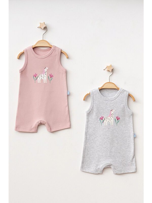 Myhanne Cute Safari Baskılı 2'li Penye Tulum 1020