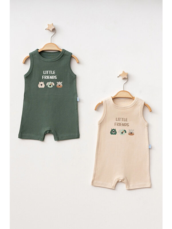 Myhanne Little Friends Baskılı 2'li Penye Tulum 1013