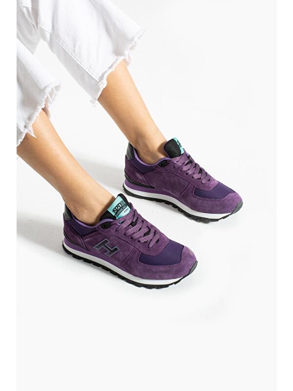 Peru Hakiki Deri Mor Kadın Spor Ayakkabı - Görsel 5