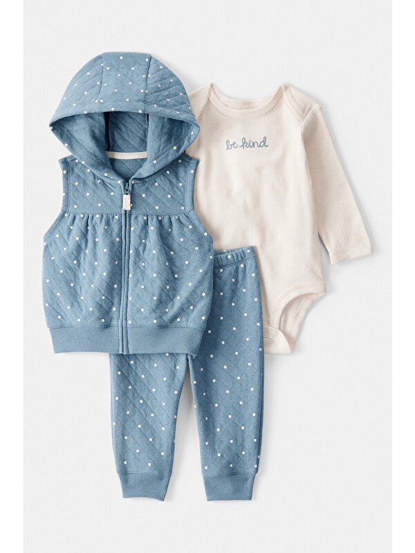 Carter's Kız Bebek Mavi Yelekli Set