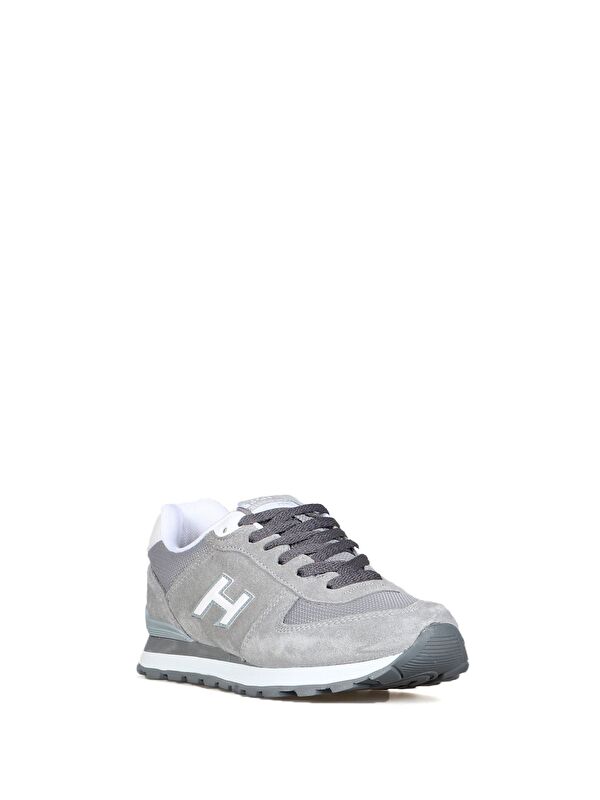 Peru Hakiki Deri Açık Gri - Beyaz Kadın Spor Ayakkabı - Görsel 3