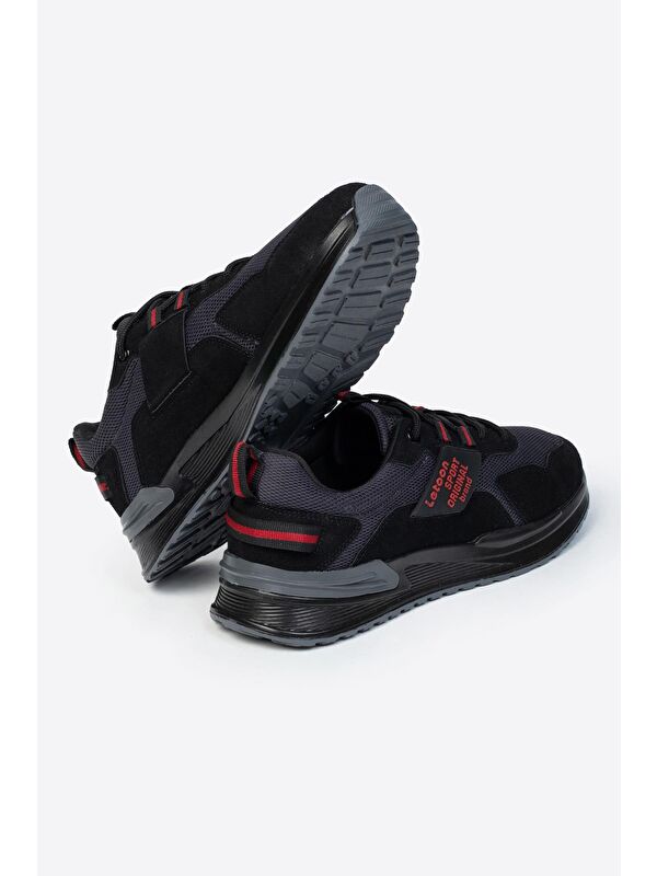 Yuvarlak Burunlu Bağcıklı Baskılı Erkek Spor Ayakkabı - Görsel 4