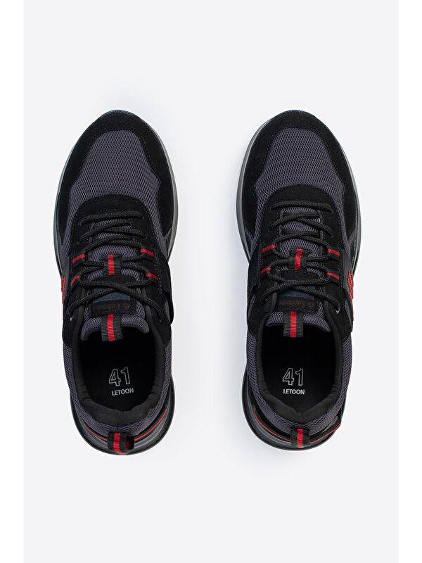 Yuvarlak Burunlu Bağcıklı Baskılı Erkek Spor Ayakkabı - Görsel 6