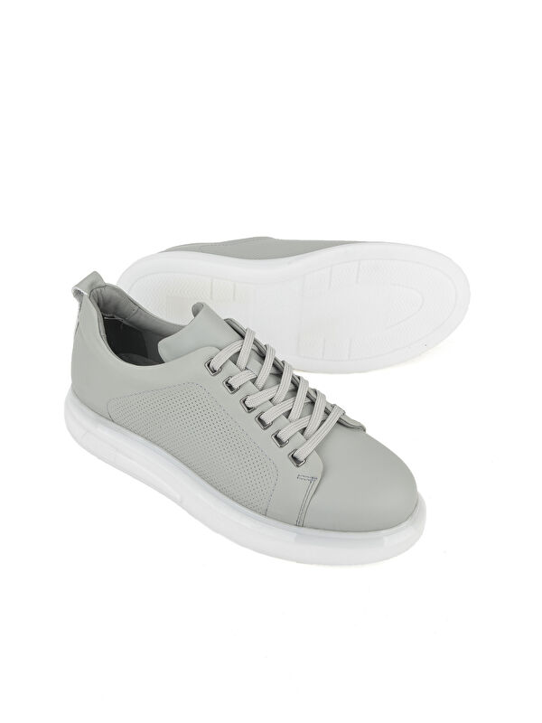 Erkek Hakiki Deri Sneaker 1511026Z865 Gri - Görsel 6