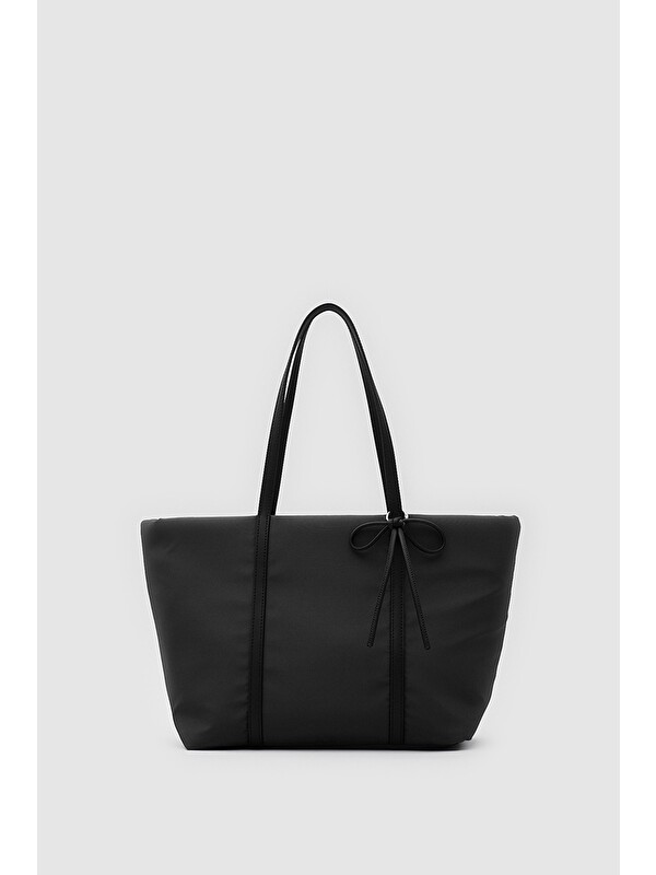 Shulebags Jersey Fiyonklu Omuz Çantası Siyah