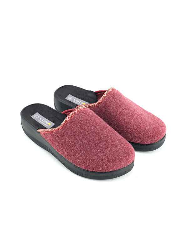 Luna Kadın Kışlık Yüksek Topuk Keçe Ev Bahçe Terlik - Görsel 4