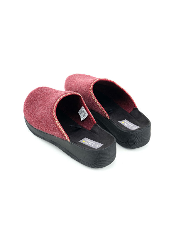 Luna Kadın Kışlık Yüksek Topuk Keçe Ev Bahçe Terlik - Görsel 5