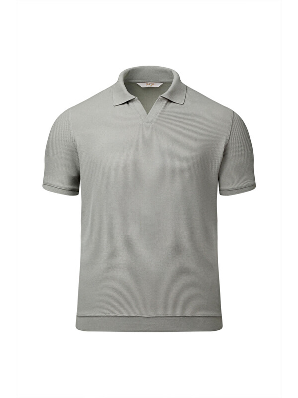 Hatemoğlu Haki Regular Fit Polo Yaka Pamuklu Tişört