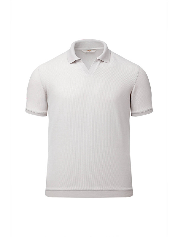 Hatemoğlu Ekru Regular Fit Polo Yaka Pamuklu Tişört
