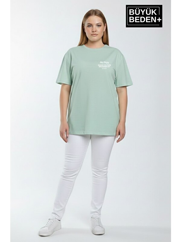 Süperlife Kadın Büyük Beden Chef's Selection Baskılı 3xl-6xl Bisiklet Yaka Tshırt SPR25BTSK510-04