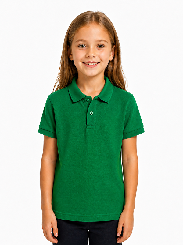 ajn Kids Polo Yaka Basic Kısa Kollu Unisex Çocuk Tişört