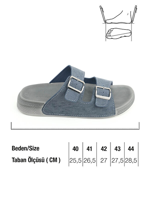 Erkek Yazlık Suni Deri İki Toka Ayarlanabilir Rahat Taban Günlük Terlik - Görsel 3