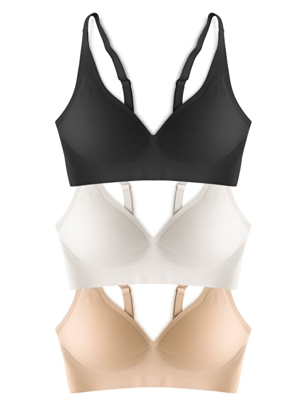 Cottonhill Seamless Bra - Avelis | Lazer Kesim Dikişsiz Balensiz İz Bırakmayan Kadın Sütyen 3'Lü Paket-2