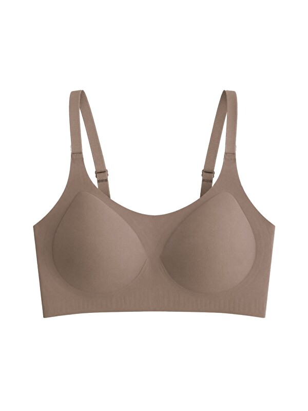 Cottonhill Seamless Bra - Solena | Kahverengi Lazer Kesim Dikişsiz Balensiz Toparlayıcı Kadın Sütyen