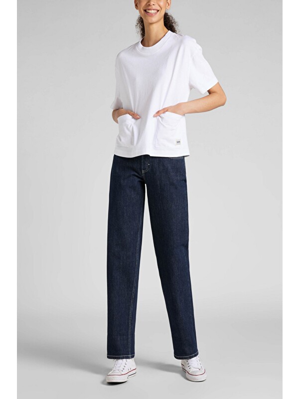 Lee Jane Cuffed Straight Fit Yüksek Bel Jean Jean Pantolon