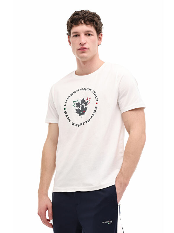 Lumberjack ML RENATO 11ITL 1030 6FX Beyaz Erkek Kısa Kol T-Shirt