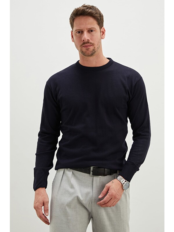 Fullamoda Basic Bisiklet Yaka Regular Fit Triko Kazak