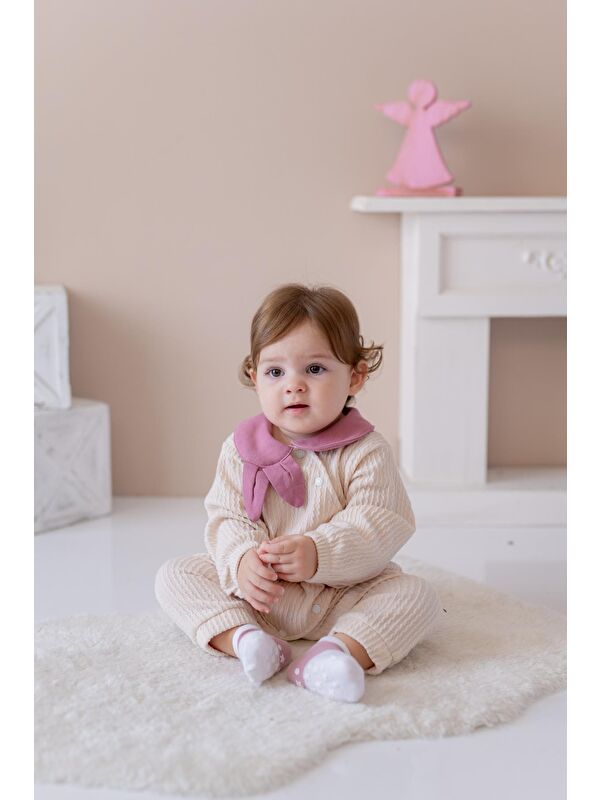 ZEYLAND Kız Bebek Bebe Yaka Örme Tulum - Pembe