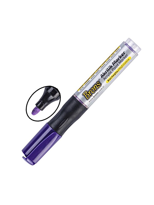Brons Akrilik Marker Yuvarlak Uç 1 Adet Akrilik Markör Metal Seramik Ahşap Kumaş tuval cam taş