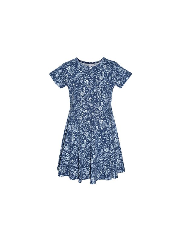 Lovetti Midnight Garden Kız Çocuk Desenli Kısa Kollu Elbise