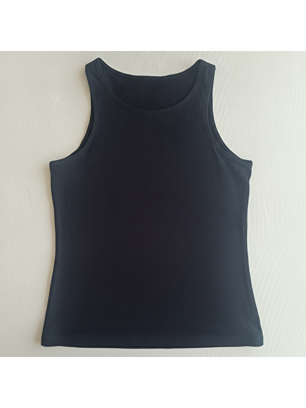 Bonbon Kadın Basic Kolsuz İçi Yarım Astarlı Tshirt Bb2538