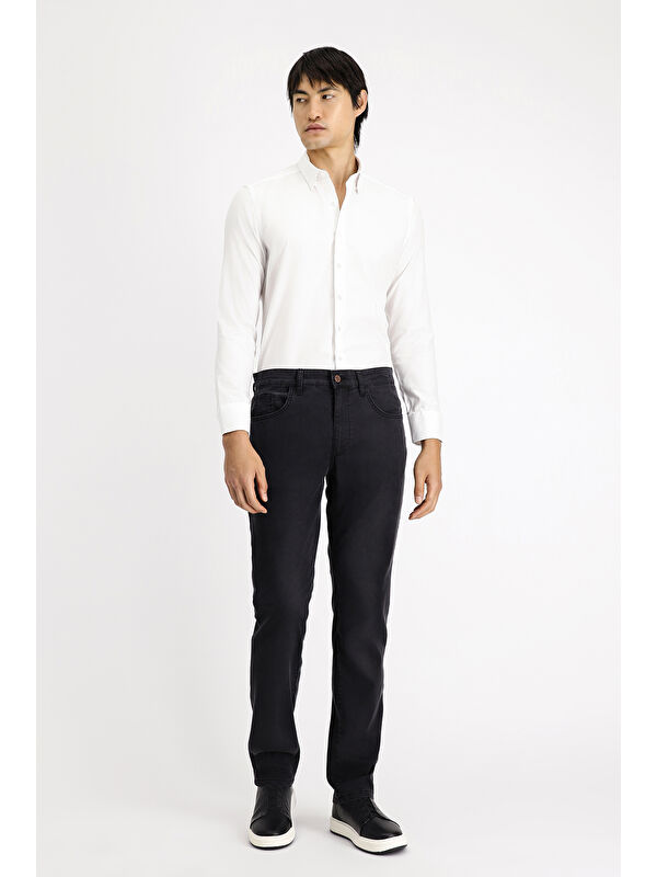 Kiğılı Uzun Kol Slim Fit Dar Kesim Desenli Pamuk Gömlek