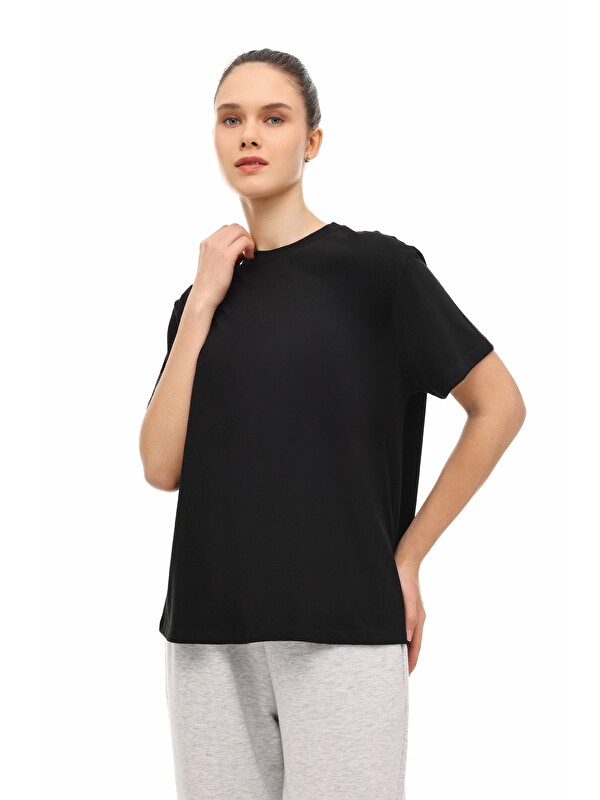 Kinetix WB 11BANKO SN226 6FX Siyah Kadın Kısa Kol T-Shirt